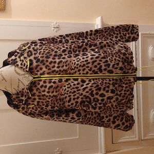 New Look leopard hooded windbreaker Sz 2X